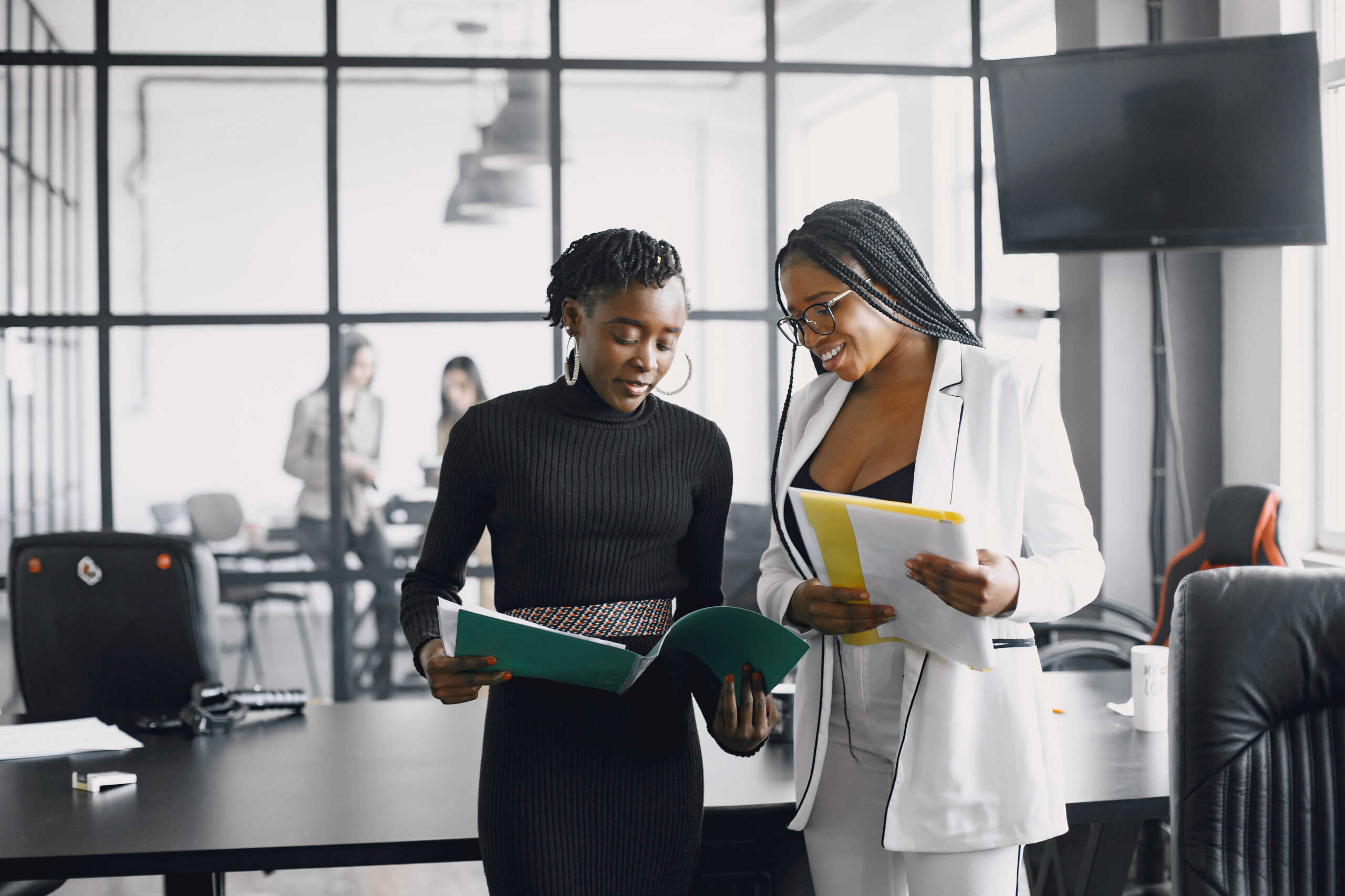 Business women connecting during a coffee break