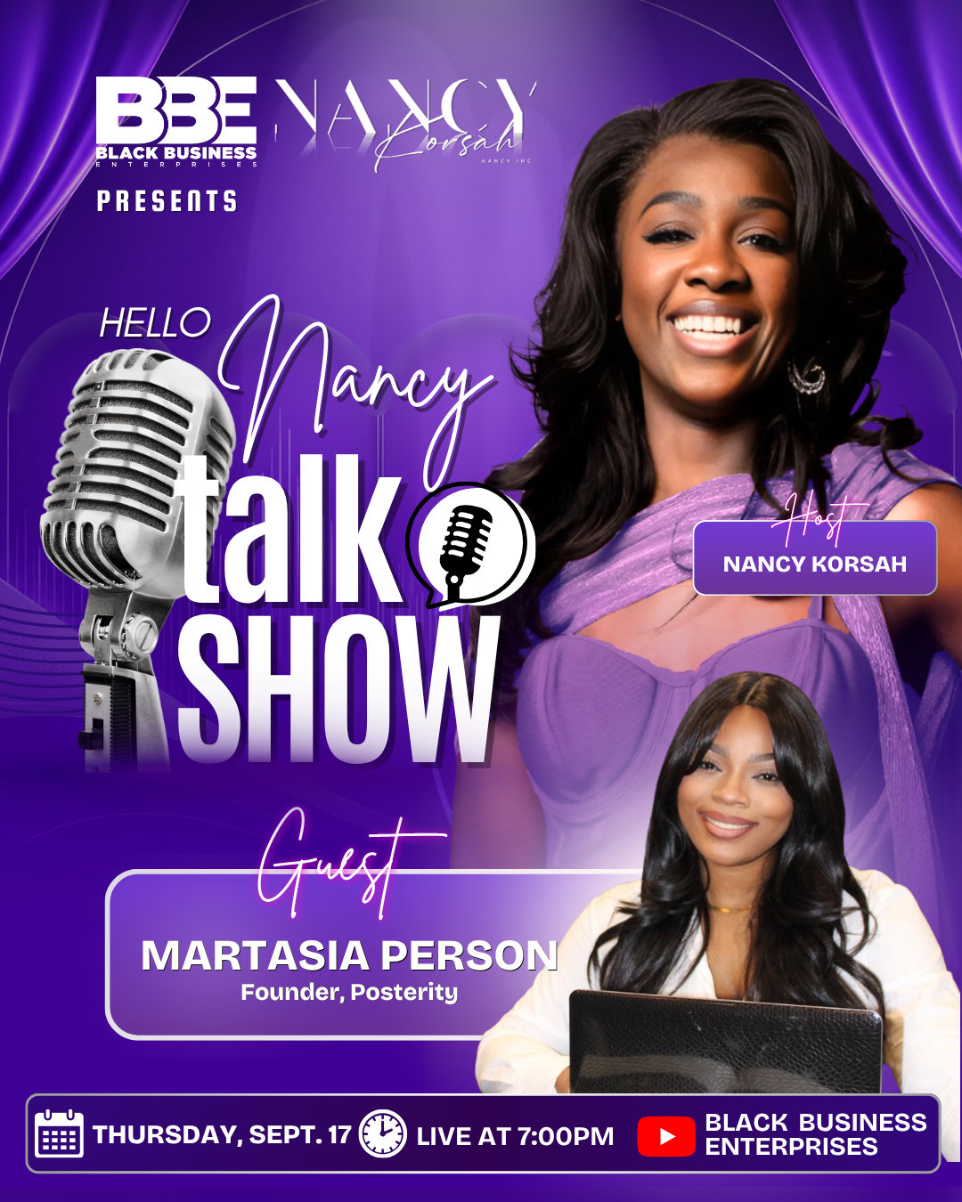 Hello Nancy Talk Show guest poster featuring Martasia
